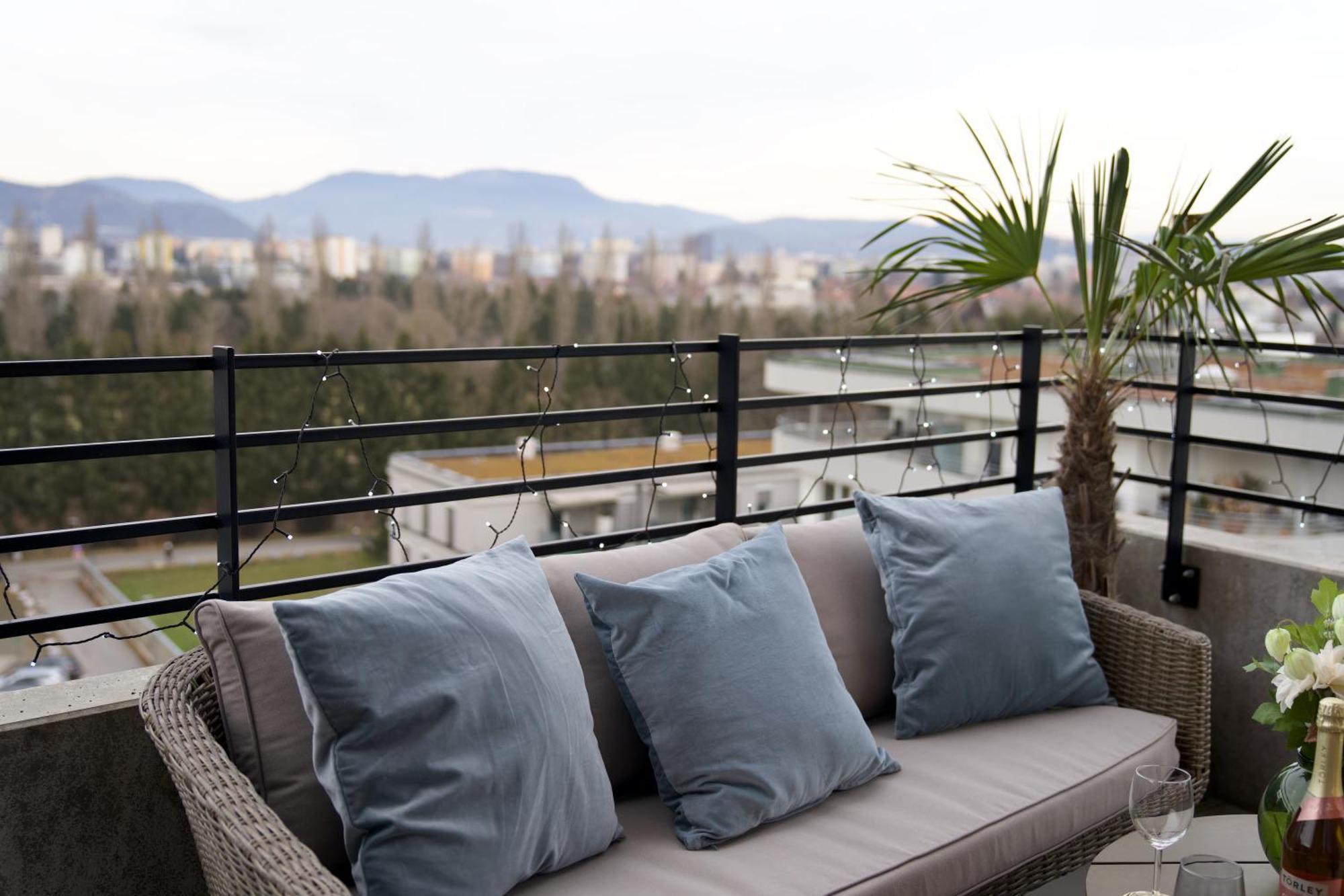 Edler Wohnraum Panoramablick 3 Sz Boxspringbetten, E-Ladestation, Kaffeevollautomat, Klima, Lift, Terrasse & 2Xtg 그라츠 외부 사진